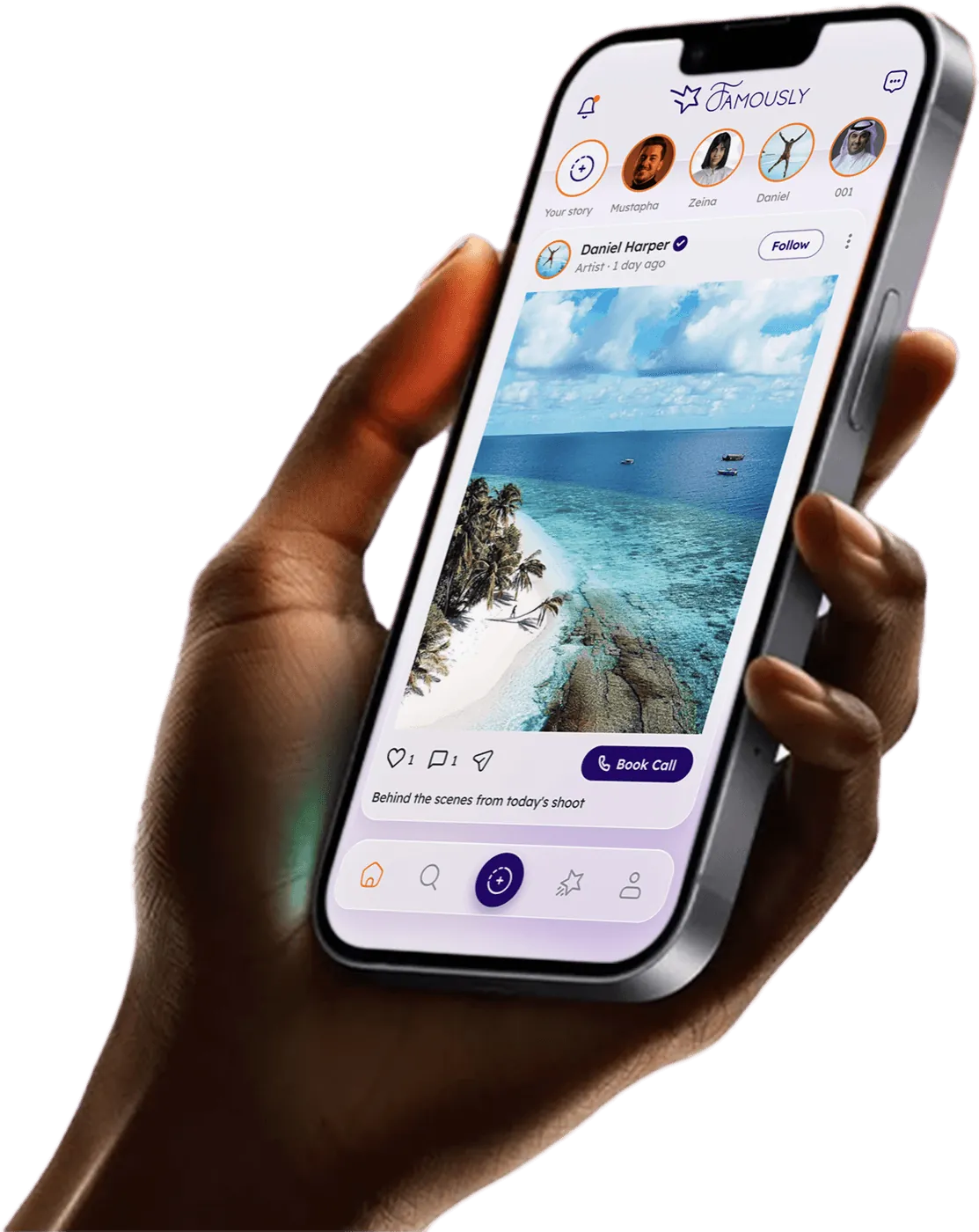 A social-networking mobile app with unique features: private video calls with professionals and a monetization program for content creators.